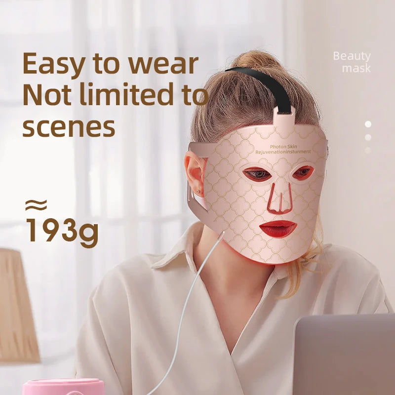 YUKUI 4-in-1 LED Light Therapy Silicone Face Mask