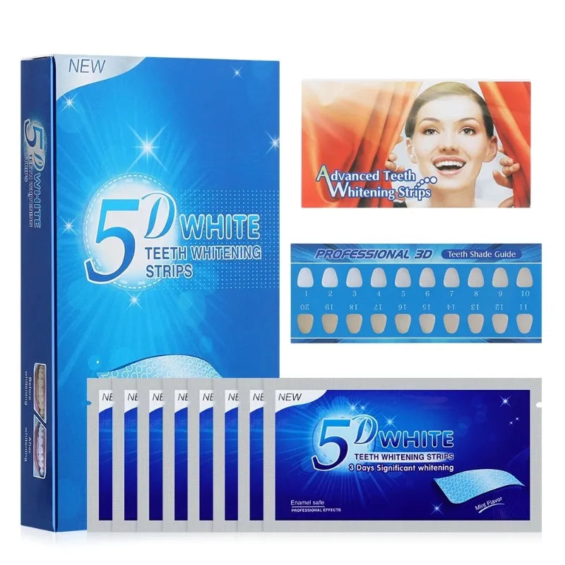 SmileKit 5D Teeth Whitening Strips - 28 Pairs (56 Strips) for Effective Stain Removal