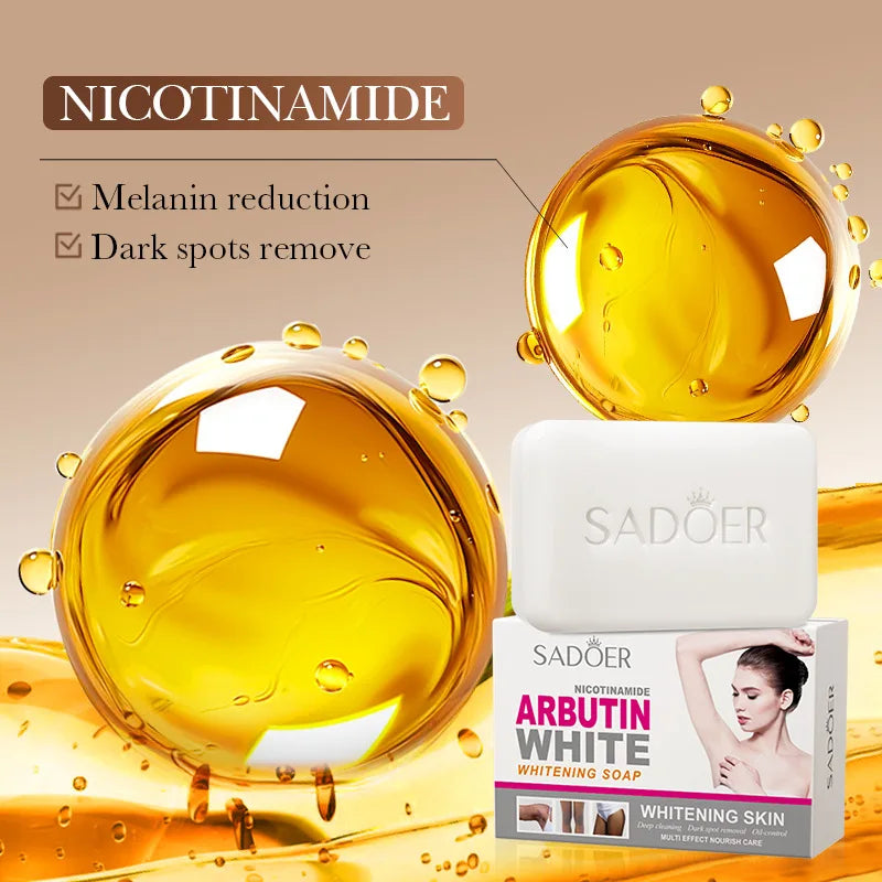 SADOER Niacinamide Arbutin Facial Soap - Moisturizing and Brightening Cleanser