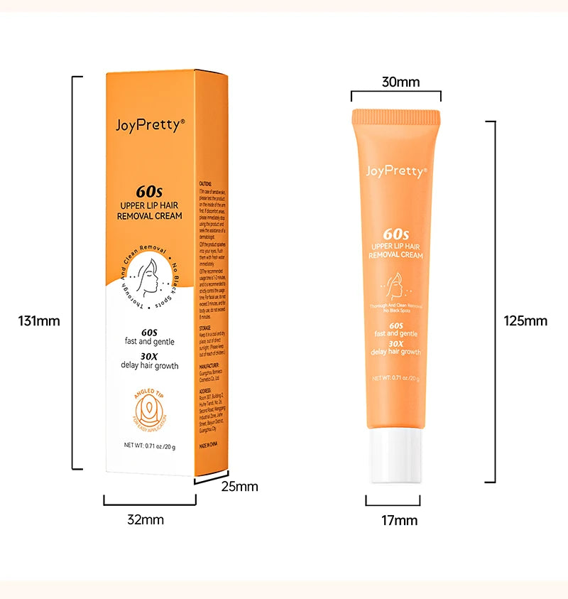 JOYPRETTY 60 Seconds Natural Little Face and Body Parts Hair Removal Cream 20 ml