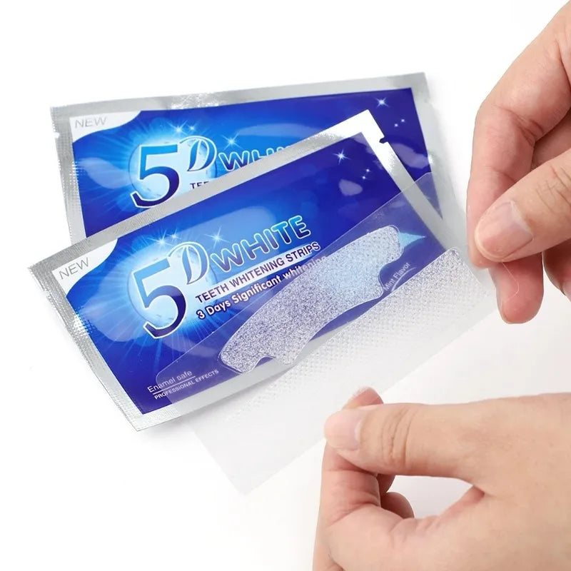 SmileKit 5D Teeth Whitening Strips - 28 Pairs (56 Strips) for Effective Stain Removal