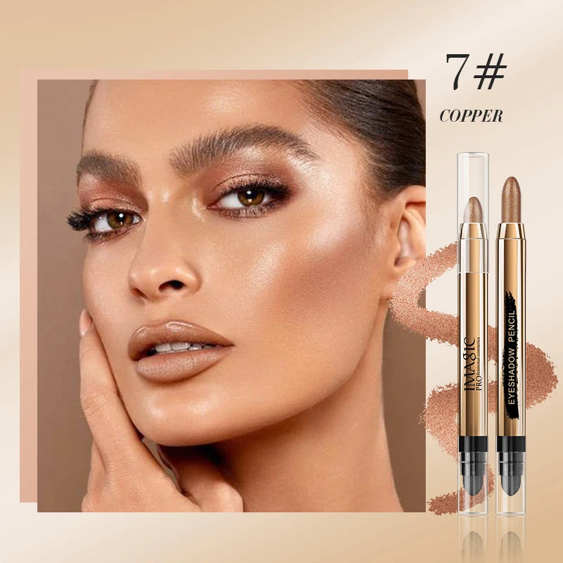 IMAGIC 12-Color Eyeshadow Pencil Glitter Matte Highlighter Silkworm Blush Brighten Eye Makeup Natural Pigment Long Wear Cosmetic